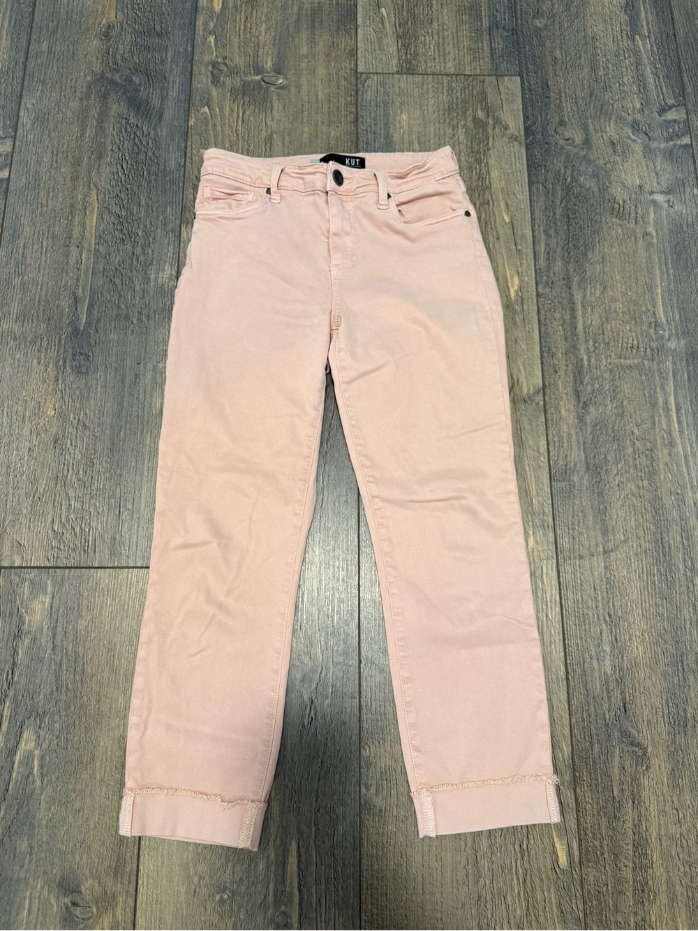 Kut from the Kloth Blush Cropped Straight-Leg Jeans